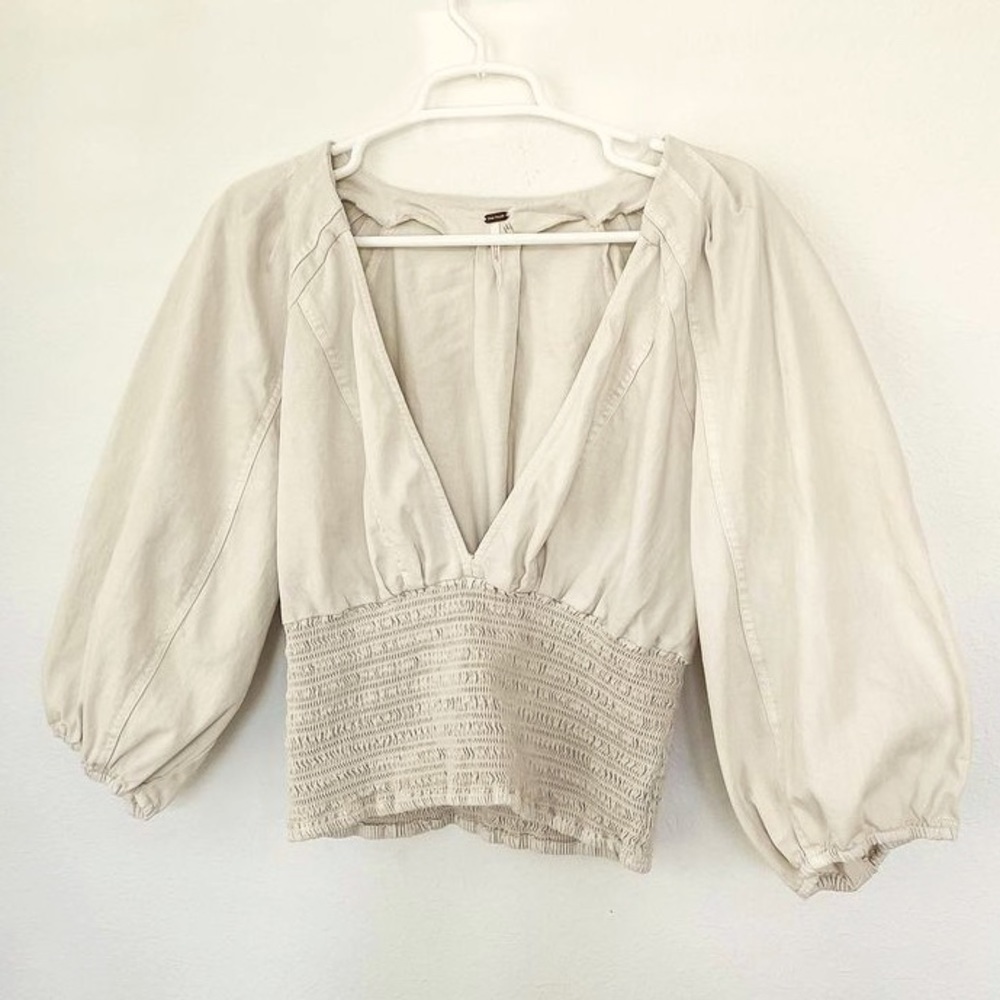 Large Beige Free People Crop Top